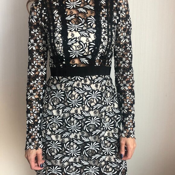 Self-Portrait Antoinette Floral Guipure-Lace Dress - Size 6 (US) / Small - Picture 1 of 8